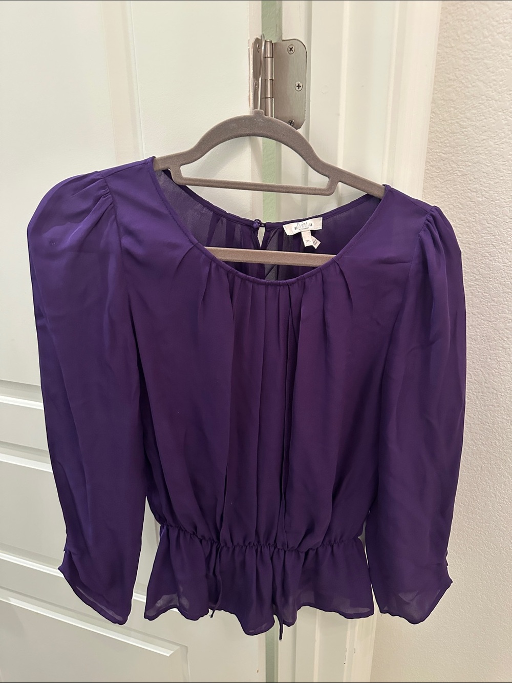 Joie Purple Chiffon Peasant Blouse